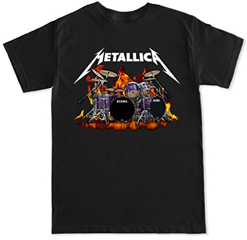 FTD Apparel Men's Metallica Lars Ulrich Drum Set T Shirt