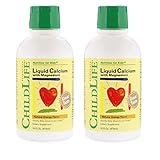Child Life Liquid Calcium/Magnesium, Natural Orange Flavor, 16 oz 2-pack