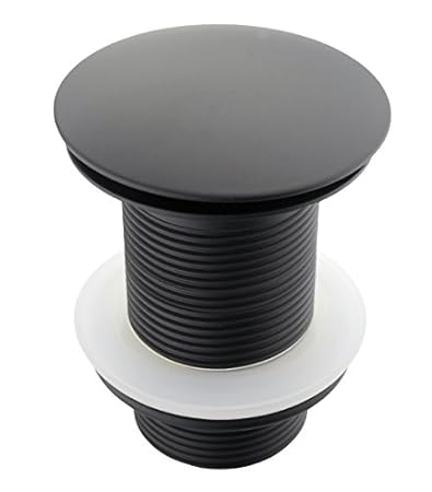 ATCO® PU22 Pop-Up Ventil Ablauf Ablaufgarnitur Excenter Exzenter Abfluss Klick-Ventil Siphon ohne Überlauf schwarz