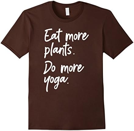 Mens Eat more plants do more yoga T-Shirt 3XL Brown