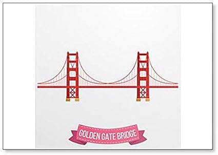 Amazon Golden Gate Bridge ミニマリスト 抽象画 イラスト クラシック 冷蔵庫マグネット Foto Magnets 冷蔵庫マグネット