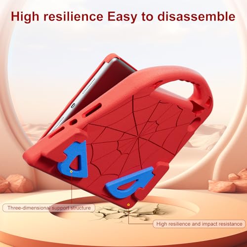 LKOOZO Kids Case for iPad 9th/8th/7th Generation (iPad 10.2 inch 2021/2020/2019), Shockproof Cover with Screen Protector (Red)