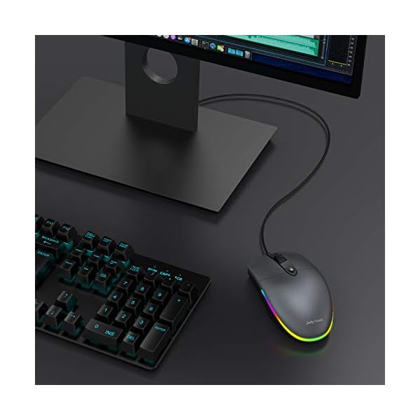 Wired-Mouse-Jelly-Comb-Optical-Gaming-Mice-with-Silent-Clicking-and-RGB-Backlight-for-PC-Computer-Laptop-1600-DPI-Black-and-Dark-Grey Wired Mouse, Jelly Comb Optical Gaming Mice with Silent Clicking and RGB Backlight for PC Computer Laptop, 1600 DPI…