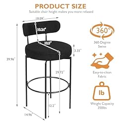 AODAILIHB Swivel Bar Stools Set of 2, Counter