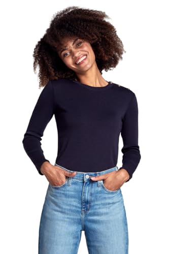 Armor Lux Pull Marin uni à Boutons dorés AURAY