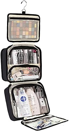 FINDCOZY Toiletry Bag Travel Bag with Hanging Hook, Cosmetic Bag, Travel Makeup Organizer for Women, Black 3 FINDCOZY Toiletry Bag Travel Bag with Hanging Hook, Cosmetic Bag, Travel Makeup Organizer for Women, Black