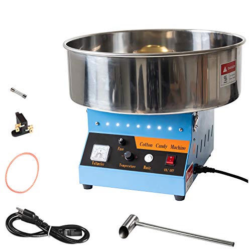 AJO Electric Commercial Quality Cotton Candy Machine and Candy Floss Maker (Blue)