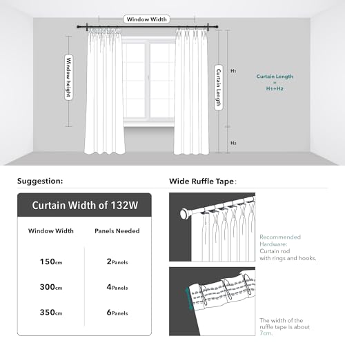 Deconovo Grey Blackout Curtains Thermal Super Soft Pencil Pleat Curtains Bedroom 46 x 54 Drop Inch Light Grey 2 Panels
