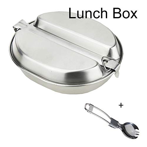 1 Person Stainless Steel Camping Cooking Set Outdoor Picnic Canteen Military Canteen Lunch Box