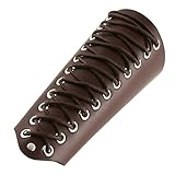 HZMAN Unisex Faux Leather Gauntlet Wristband Wide Bracer Arm Armor Cuff