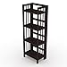 Stony Edge 4-Tier Folding Bookshelf | Espresso Wood Finish | 45x16x11.5 Inches | Book Shelf for Books and Trinkets | No Assembly Required | Foldable & Small Bookshelf for Home and Office
