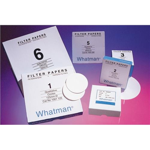 Whatman 1001-125 Qualitative Filter Paper Circles, 11 Micron, 10.5 s/100mL/sq inch Flow Rate, Grade 1, 125mm Diameter (Pack of 100)