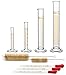 Graduated Cylinder Set - 4 Measuring Cylinder - 5ml, 10ml, 50ml, 100ml - Premium Borosilicate Glass - Contains 2 Cleaning Brushes + 3 x 1ml Glass Pipettes