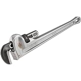 RIDGID 31105 Model 824 Aluminum Straight Pipe Wrench, 24-inch Plumbing Wrench, grey