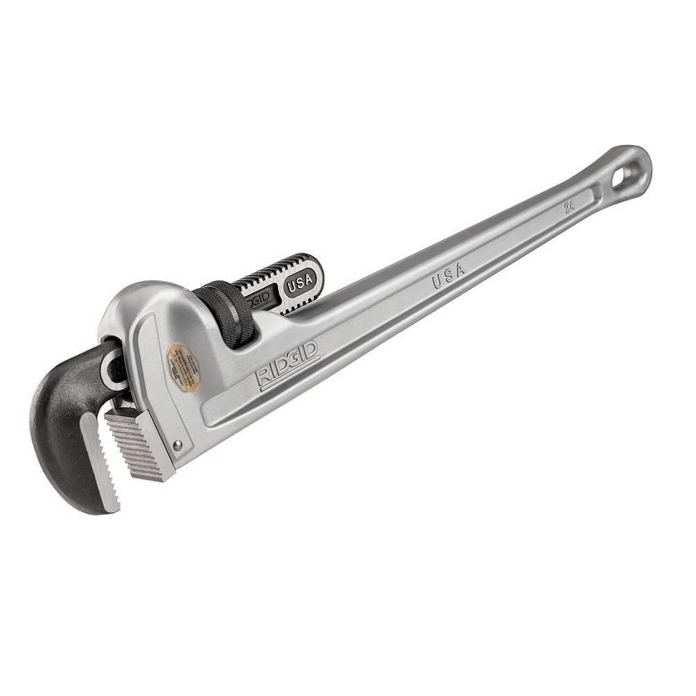 RIDGID 31105 Model 824 Aluminium Straight Pipe Wrench,Plumbing Wrench,Grey, 24-inch