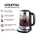 Gourmia GDK290 Electric Glass Tea Kettle With Built In Precise Steeping Tea Infuser, Programmable Temperature Pedestal Control Panel, 2 Quarts