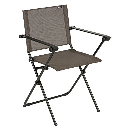 Lafuma Anytime Folding Armchair - Black Steel Frame with Wood Batyline Duo Fabric