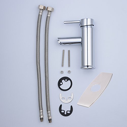 Beelee 6.7"Centerset Single Handle Bathroom Sink Faucet Solid Brass Basin Mixer Taps,Chrome Finish - Thumbnail 5