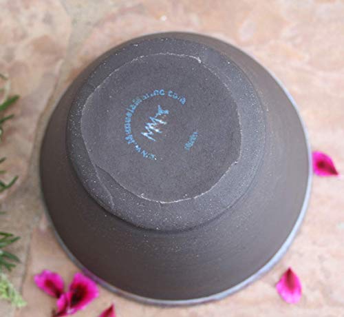 Black Clay Soup Bowl, handmade pottery dinnerware dish