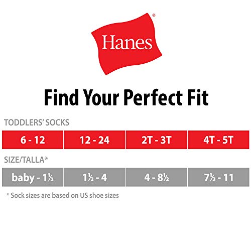 Hanes Boys' Toddler Crew Non-Skid Socks, Assorted, 12-24 months