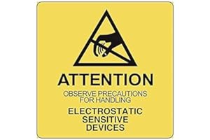 PROLINE PACKAGING ProLine ESD Labels 2x2 Attention Electrostatic Sensitive Devices Static Warning Stickers Labels Perforated - 500 Labels Per Roll (1 Roll)