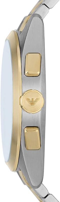 Watch for Men, 2 sub dial Chronograph Movement and 43mm Case Size with Stainless Steel, Leather or Silicone Strap Goldton und Grün, 43MM