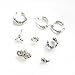 Zealmer Vintage Cuff Earrings Sun Moon Star Fatima Stud Earrings Set Piercing Non Piercing Body Jewelry Ear Cuff Set