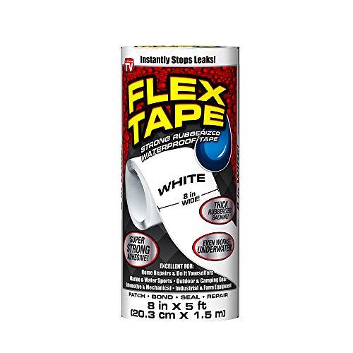 Flex Tape Rubberized Waterproof Tape, 8 inches x 5 feet, White