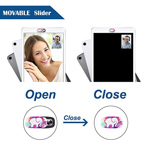 Laptop Webcam Cover, 0.027In Ultra Thin Slide Laptop Camera Cover Strong Adhesive Security Webcam Privacy Cover Slide Blockers for MacBook Pro/Air, iMac, PC, Ipad, Smartphone, Echo Spot (w-3p)