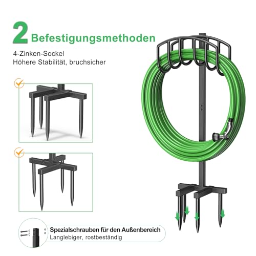 iRhodesy 109.5 cm Garden Hose Holder, Stable Garden Pipe Stand, Simple Style Hose Holder, Freestanding, Removable Metal Water Hose Stand, Hose Stand for Yard, Lawn Place