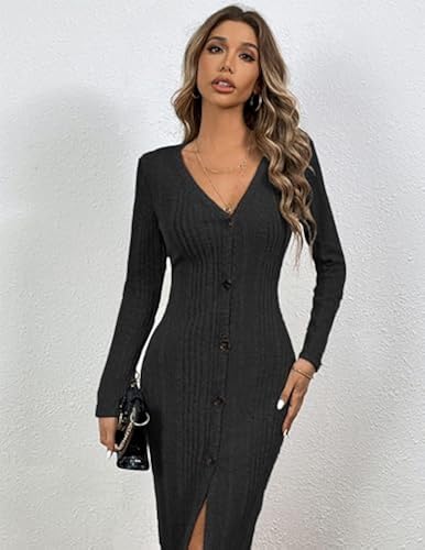 Knitted Dresses Ribbed Midi Dress With Buttons ASOS DESIGN Knitted