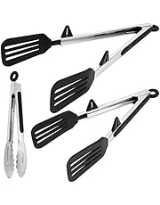3PCS kitchen tongs for cooking, Heavy Duty spatula tongs with Silicone Tips and Locking for grill/stove top，easy to flip Fish, sandwiches, meat (7/9/12 in）