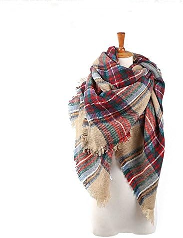 Scarfs for Women - Tartan Scarf Shawl Large Winter solf Scarf Shawls (Camel Plaid Scarf)