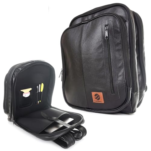Mochila Couro Legítimo Natural Notebook Executiva Preto Masculina Premium Bisbel 44x33x18cm
