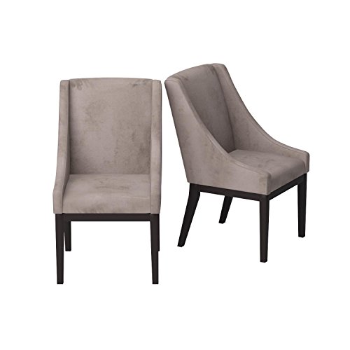 Home Life Contemporary Microfiber Modern Sofa Arm Chairs (Set of 2), Grey