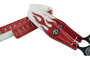 YUEKO Cool Lightning Pattern/Flame Guitar Strap Strap for Electric Guitar/Bass