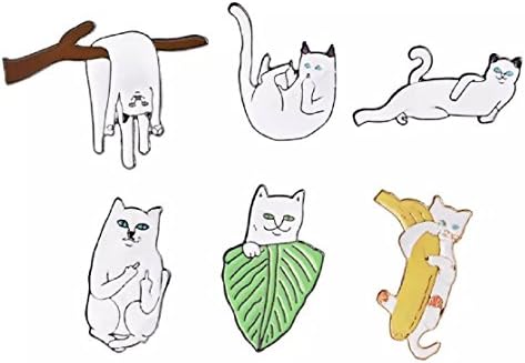 Enamel Pins Brooches Set Lot Cute, Cool and Funny for Kids and Adults Backpacks, Hats, bags, Jackets, Lapels and Collars (Cats)