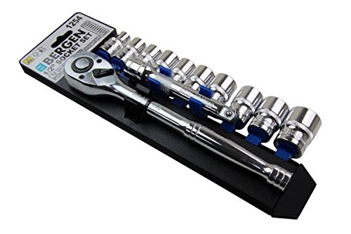 BERGEN 12PC 1/2 DR METRIC SOCKET SET 10 - 24MM B1254