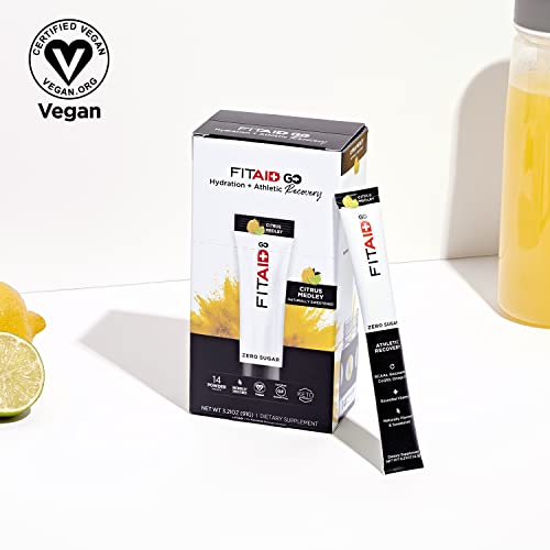 FITAID GO ZERO SUGAR Recovery Hydration Packet, W/ BCAAs, Glucosamine