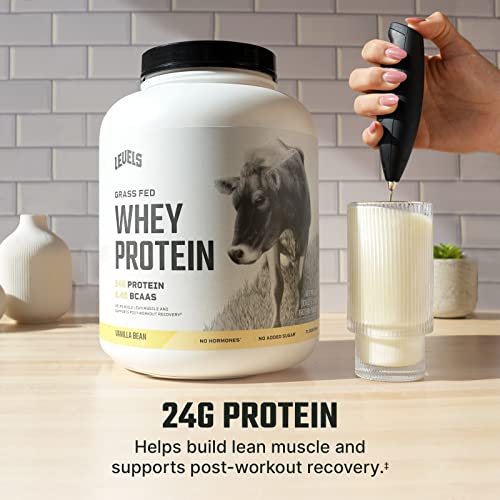 Levels Grass Fed 100 Whey Protein, No Hormones, Vanilla Bean, 5LB