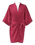 Remedios Girls' Satin Kimono Robe for Party Wedding Birthday Bathrobe Nightgown