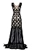 eforpretty 1920s Dresses Sequin Mermaid Long Gown V-Back Beads Evening Prom for Womens
