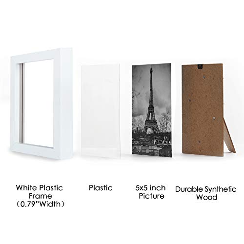 upsimples 5x5 Picture Frame with Real Glass,Bulk Photo Frames for Wall