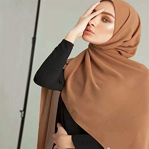Scarf For Women KIKOY Super Soft Plain Bubble Chiffon Scarf Hijab Wrap Printe Shawls Headband Muslim Hijabs