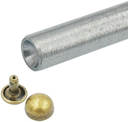 Bluemoona 100 PCS - 12MM Double Domed Cap Rivet Stud Rapid Leather Craft With tool 4 Bag clothes Bracelet (Bronze)