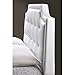 Baxton Studio Carlotta Modern Bed with Upholstered Headboard, Full, White