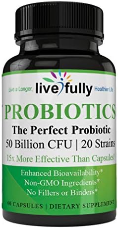 Probiotics 50 Billion CFU 20 Strains, Capsules, Targeted Release Technology Gut Digestive Support & Relief, Immune Support