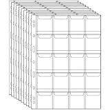 Uncle Paul Coin Pocket Pages - 20 Pockets Standard 9-Hole Coin Pocket Inserts Collecting Sleeves for Coins 10 Sheets CS03-20 Series
