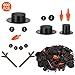 Outivity 600 Pcs Snowman Crafts DIY Kits for Winter Kids Holiday Party Decor Gift,Includes 60 Mini Black Top Hats,360 Snowman Craft Buttons,60 Carrot Noses Buttons and 120 Hands