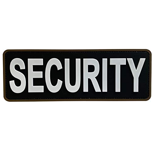 uuKen Large Big Security Officer Black and White Tactical PVC Morale Patch 8.5x3 inches with Hook Fastener Back for Enforcement Plate Carrier or Uniforms Vest and Tactical Clothing